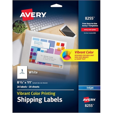 Avery Label, Color, 8.5X11, We, 20Ct 2000PK AVE8255